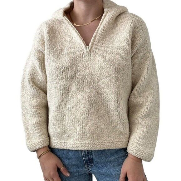 Vintage Womens Alpaca Connections White Chunky Wool Oversized Boxy Sweater XS - Picture 3 of 8